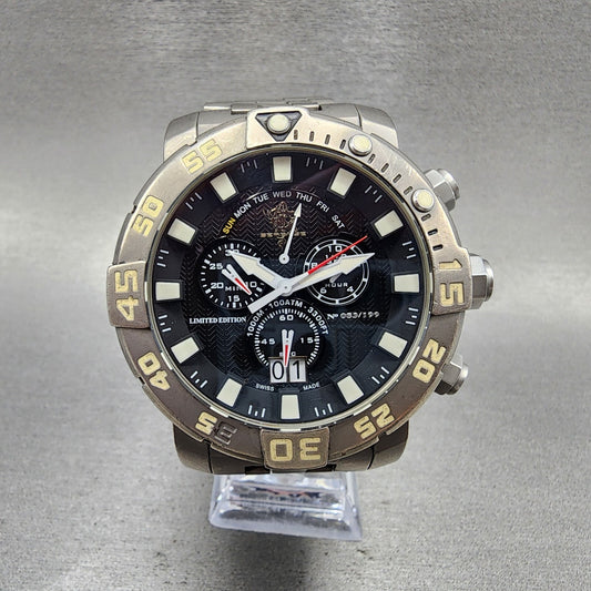 Invicta Sea Base Chronograph Watch men 53mm Black Dial Titanium READ!!!!!! 142450