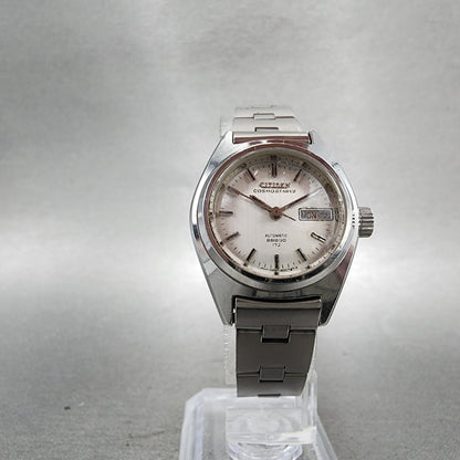 Citizen Cosmotron V2 Automatic Watch Women 25mm Silver Dial Steel Daydate Runs5