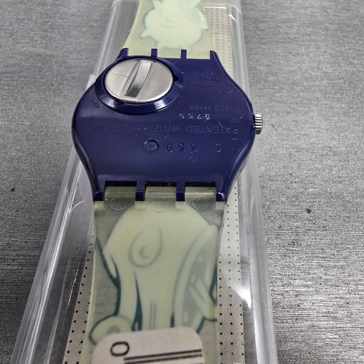 Swatch Twitch Twins Watch Men 33mm Silver Dial Blue Case GN168 New Battery NOS14