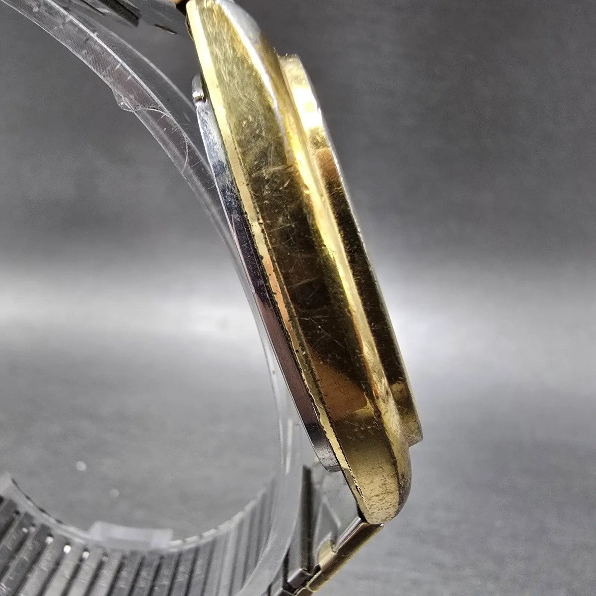 Bulova Tank Watch Men 34mm Champagne Dial Gold Daydate Rectangle 7053 New batt3
