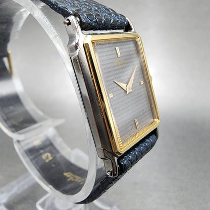 Seiko Tank Watch Women 19mm Gray Dial Two Tone Rectangle 73205909 New Battery4