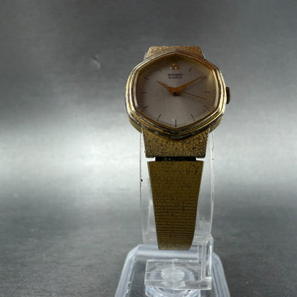 Seiko Watch Women 22mm Silver Dial Gold Tone Octagon 1421-5140 New Battery5