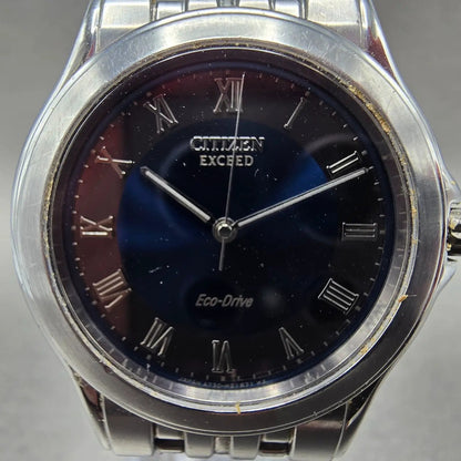 Citizen Eco-Drive Exceed Watch Men 35mm Blue Dial Steel Round A730-H12557 Runs2