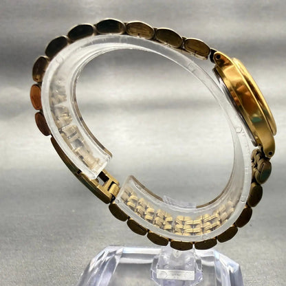Seiko Watch Women 23mm White Dial Gold Tone Date Round 7N82-0228 New Battery VTG8