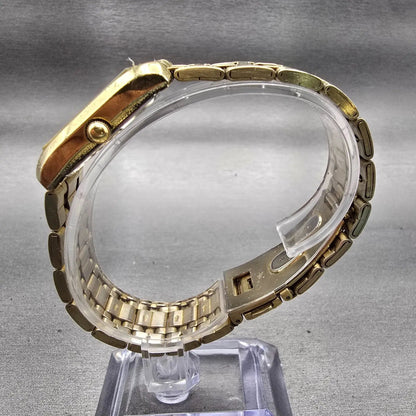 Citizen Watch Men 25mm Gold Dial Gold Tone Daydate Rectangle 1002-S99299 New Bat6