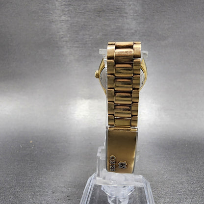 Seiko SQ Watch Women 25mm Gold Dial Gold Tone Daydate 26260159 PARTS8