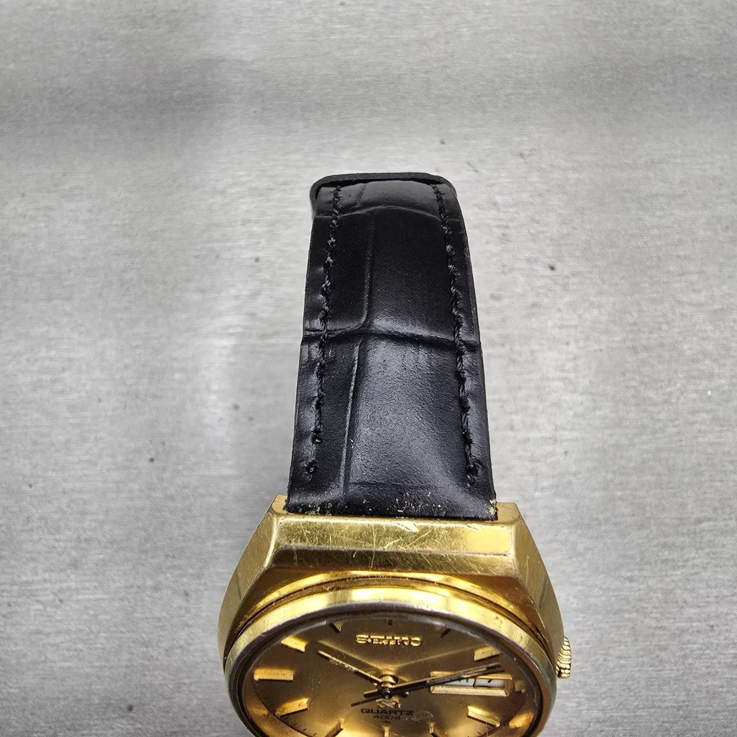 Seiko SQ Watch Men 35mm Gold Dial Gold Tone Daydate Round 4633-8009 New Battery4