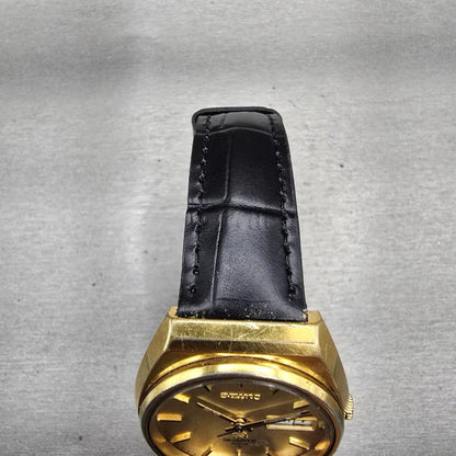 Seiko SQ Watch Men 35mm Gold Dial Gold Tone Daydate Round 4633-8009 New Battery4