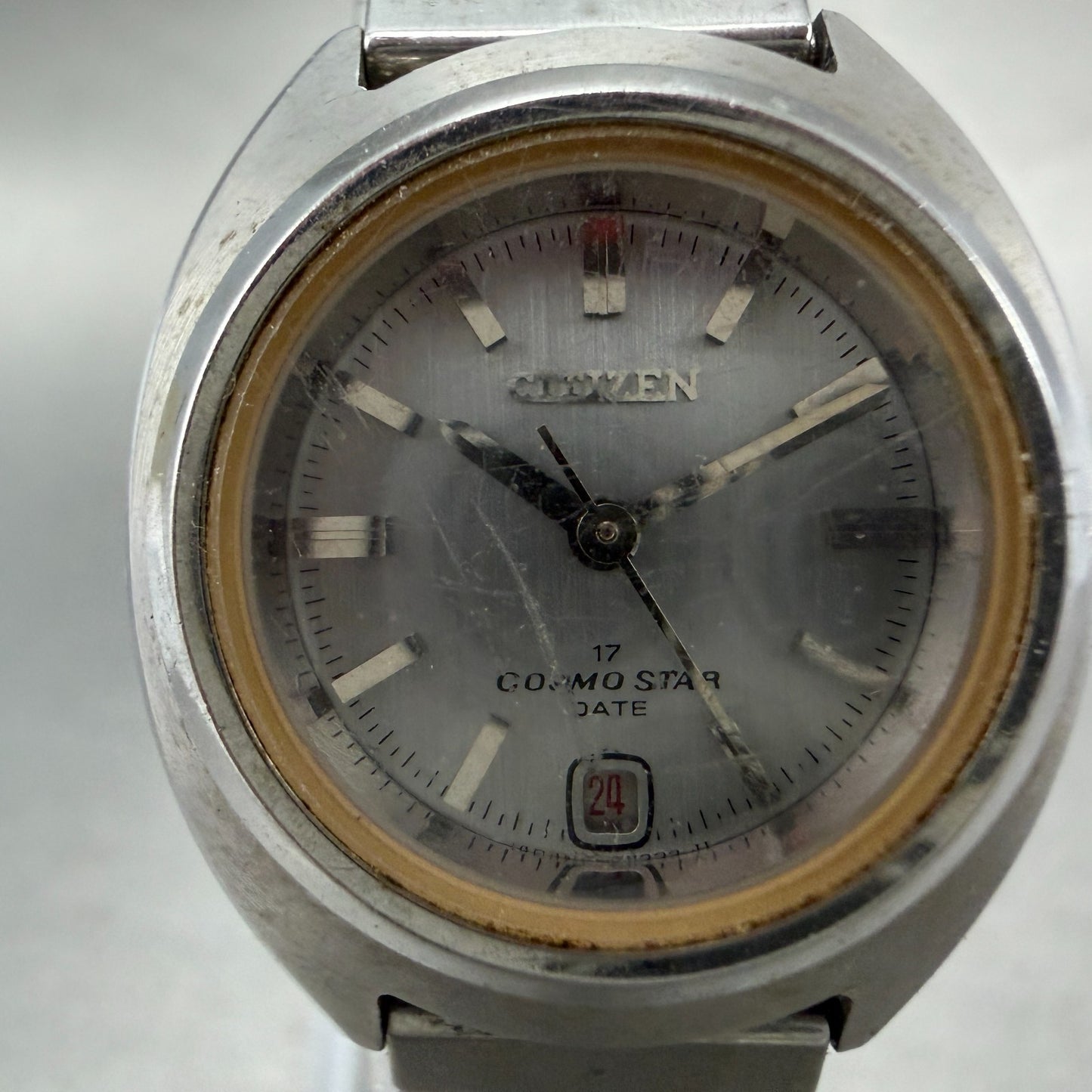 Citizen Cosmostar Watch Women 24mm Gray Dial Silver Date Manual READ!!! 4-6106281