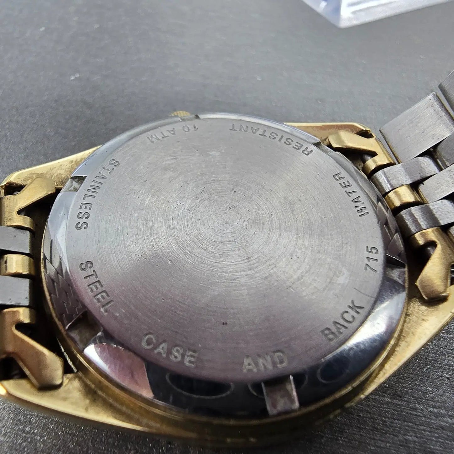 Belair Watch Men 35mm White Dial Gold Tone Date Round New Battery9