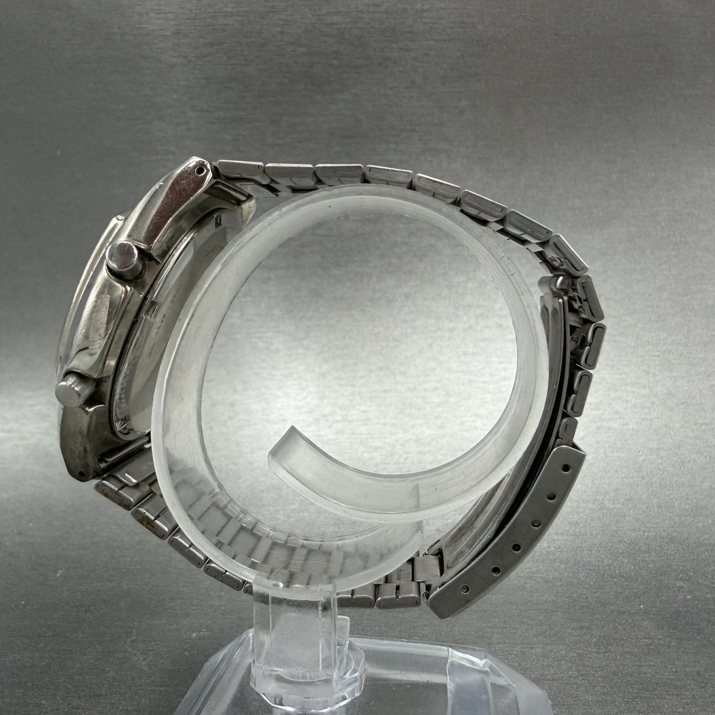 Seiko ALBA Watch Men 39mm Digital Silver Tone Alarm Chrono Y735-4A20 New Battery6
