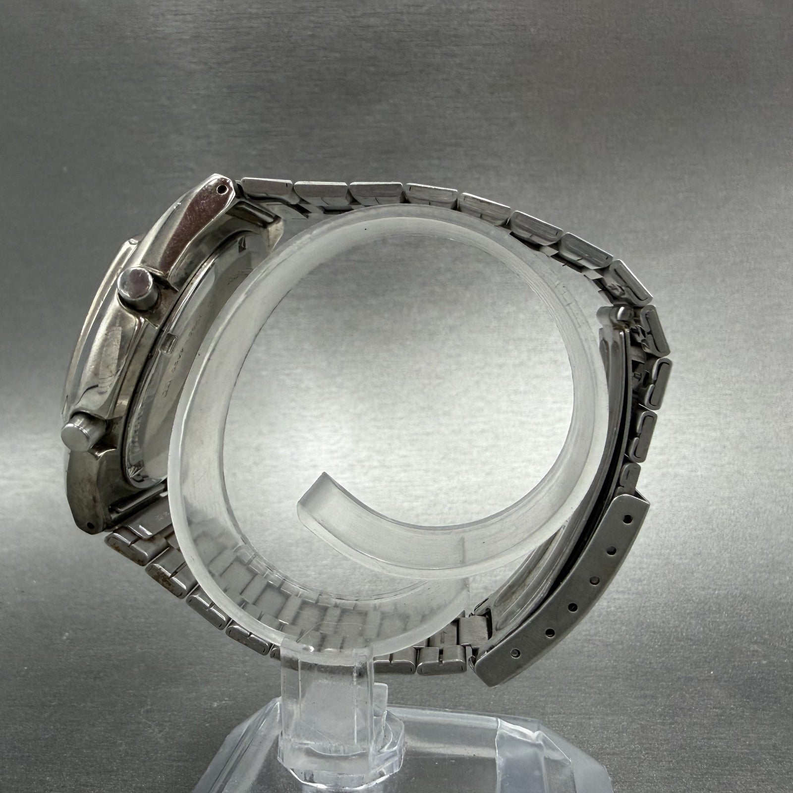 Seiko ALBA Watch Men 39mm Digital Silver Tone Alarm Chrono Y735-4A20 New Battery6