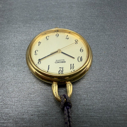 Seiko Pocket Watch Women 27mm Champagne Dial Gold Tone 2C21-0300 New Battery5