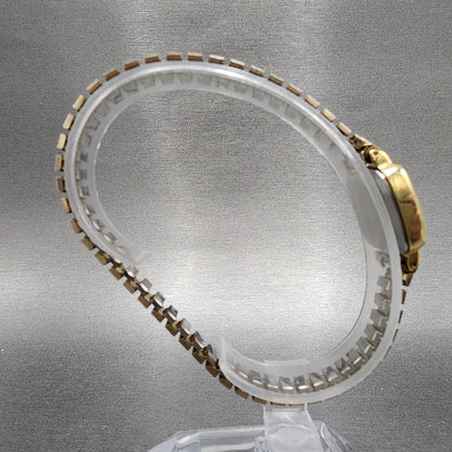 Seiko Watch Women 19mm Champagne Dial Gold Tone Square 54205020 New Battery8