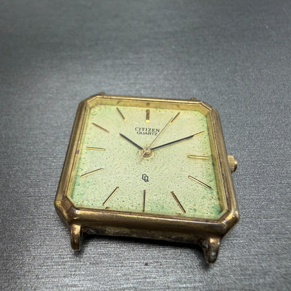 Citizen CQ Watch Men 28mm Champagne Dial Gold Tone Octagon 4-796560 PARTS7