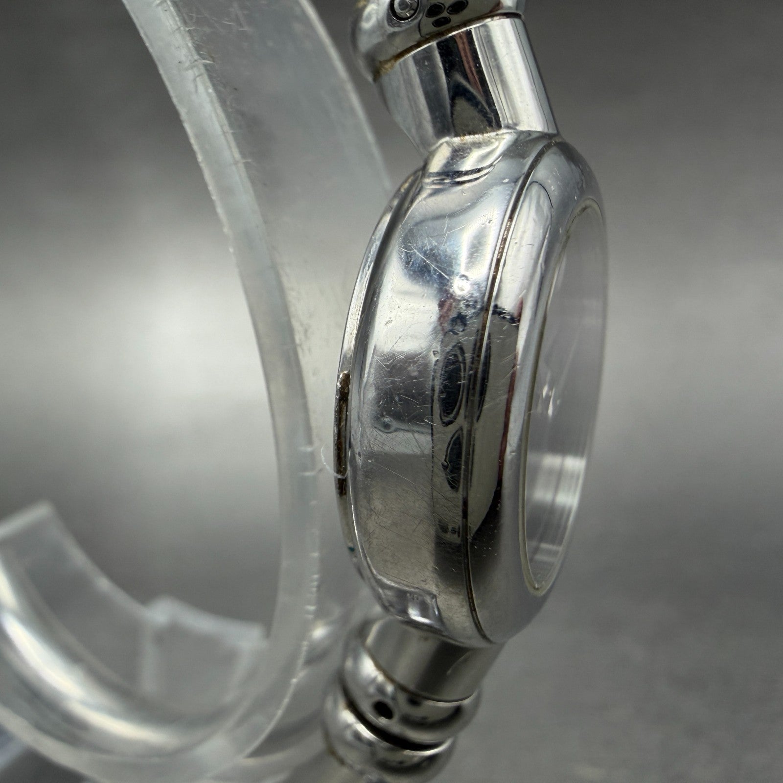 Movado Bareleto Watch Women 24mm Black Dial Stainless Steel Round Bangle NewBatH3