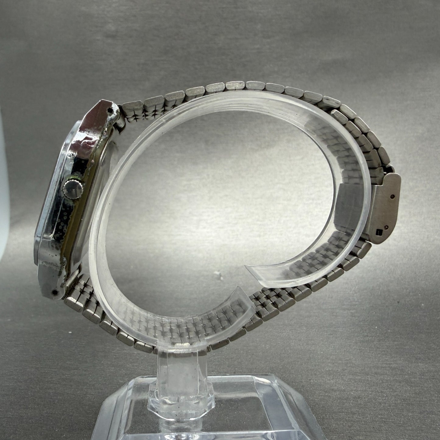 Seiko ALBA Watch Men 32mm Silver Dial Steel Analog Digital Alarm Chrono NewBat6