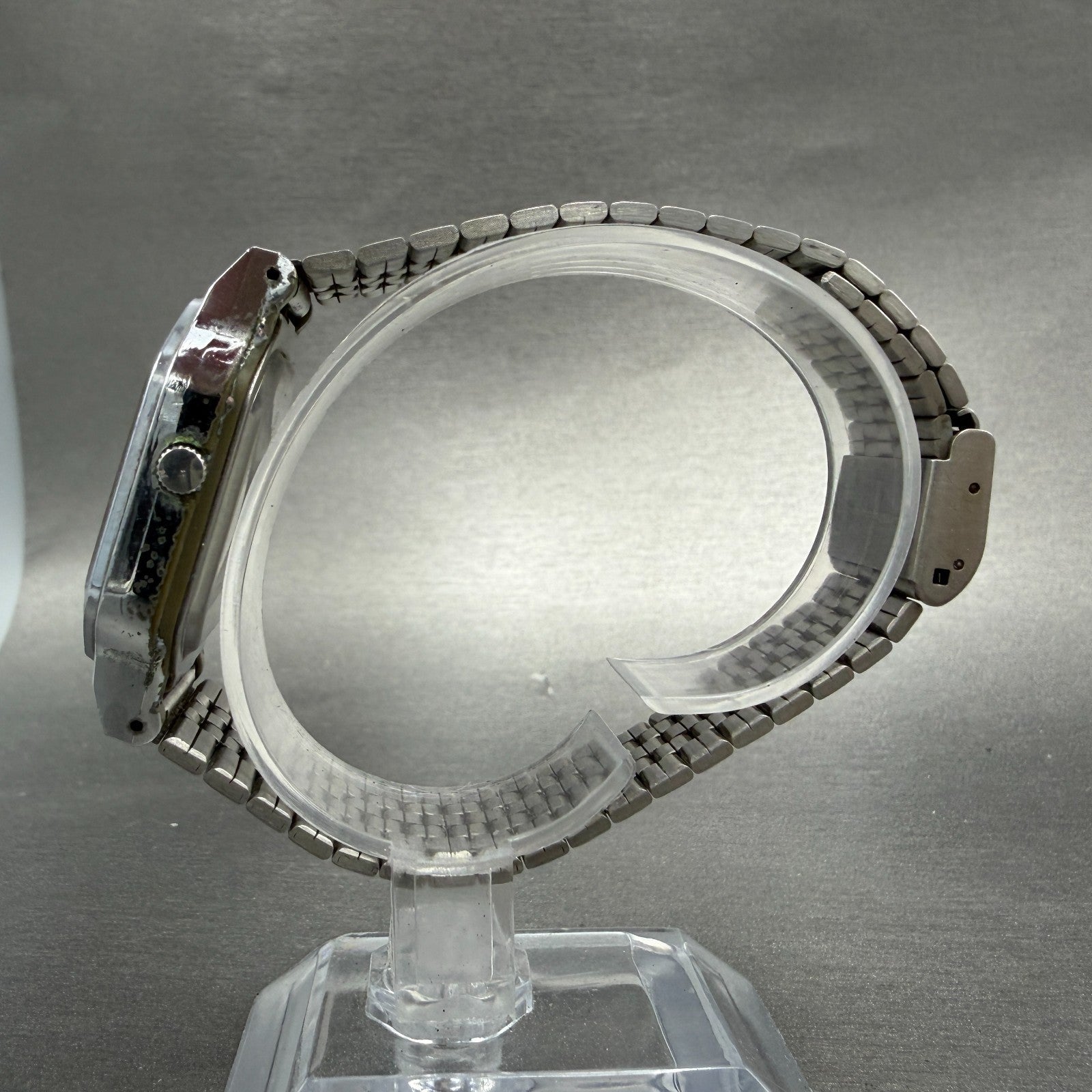 Seiko ALBA Watch Men 32mm Silver Dial Steel Analog Digital Alarm Chrono NewBat6