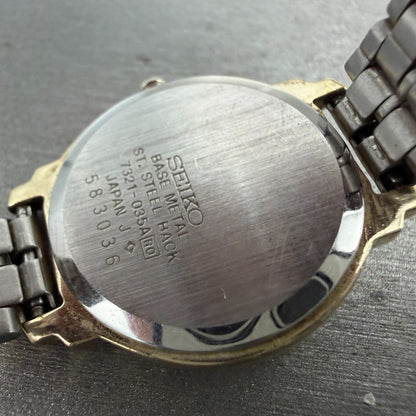 Seiko Watch Women 26mm Champagne Dial Two Tone Round 7321-035A New Battery9