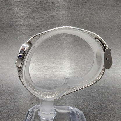 Cyma Watch Women 22mm Silver Dial Silver Tone Rectangle 2002 New Battery6