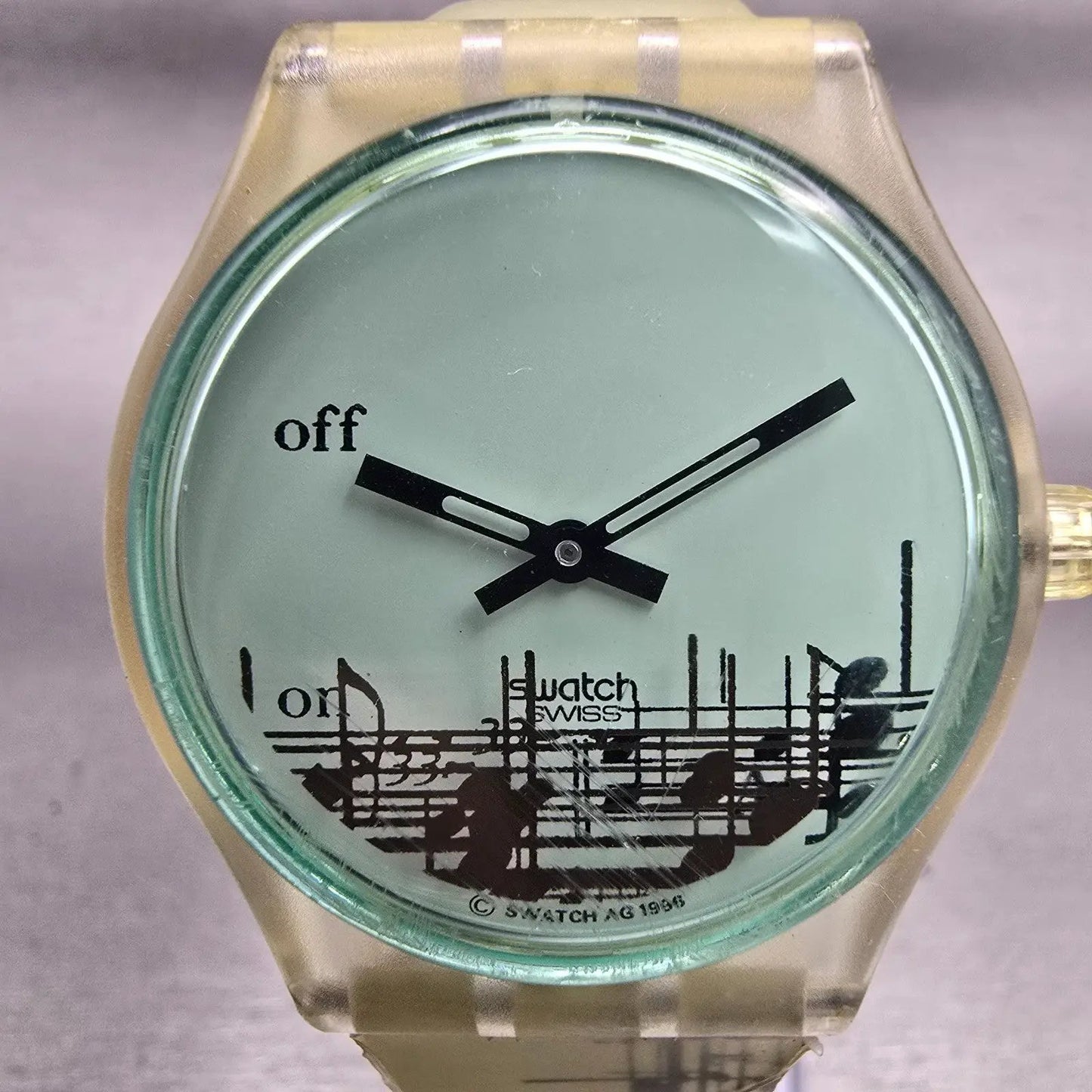 Swatch Musicall DODECAPHONIC Watch Women Blue Dial Clear Case SLK113 New Battery1