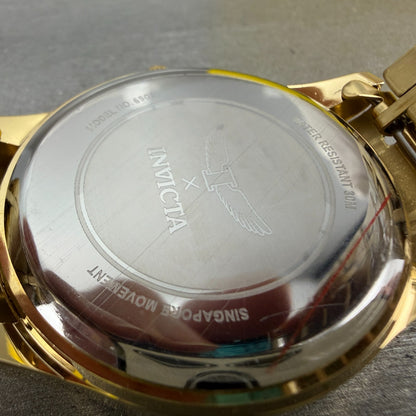 Invicta Specialty Watch Men 41mm Black Dial Gold Tone Round 69019 Bracelet6