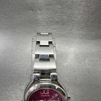 Citizen EcoDrive Wicca Watch Women 24mm Pink Dial Silver Tone Round Runs4