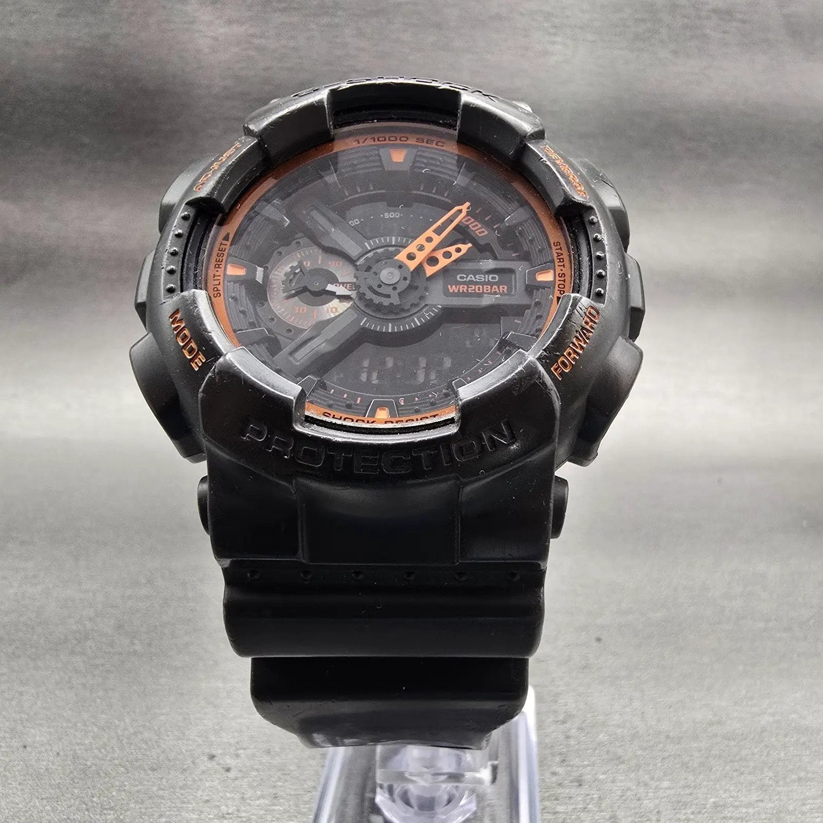 Casio G-Shock GA-110TS Watch Men 51mm Black Orange Chrono Alarm New Battery5