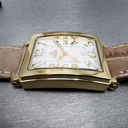 Gevril Avenue Of Americas Watch Women 26mm MOP Dial Gold Tone Date Rectangle4