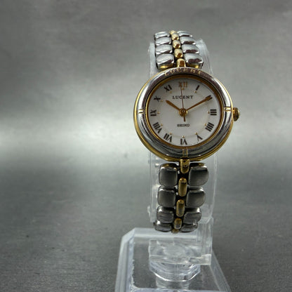 Seiko Lucent Watch Women 21mm White Dial Two Tone Round 1F21-0E50 New Battery5