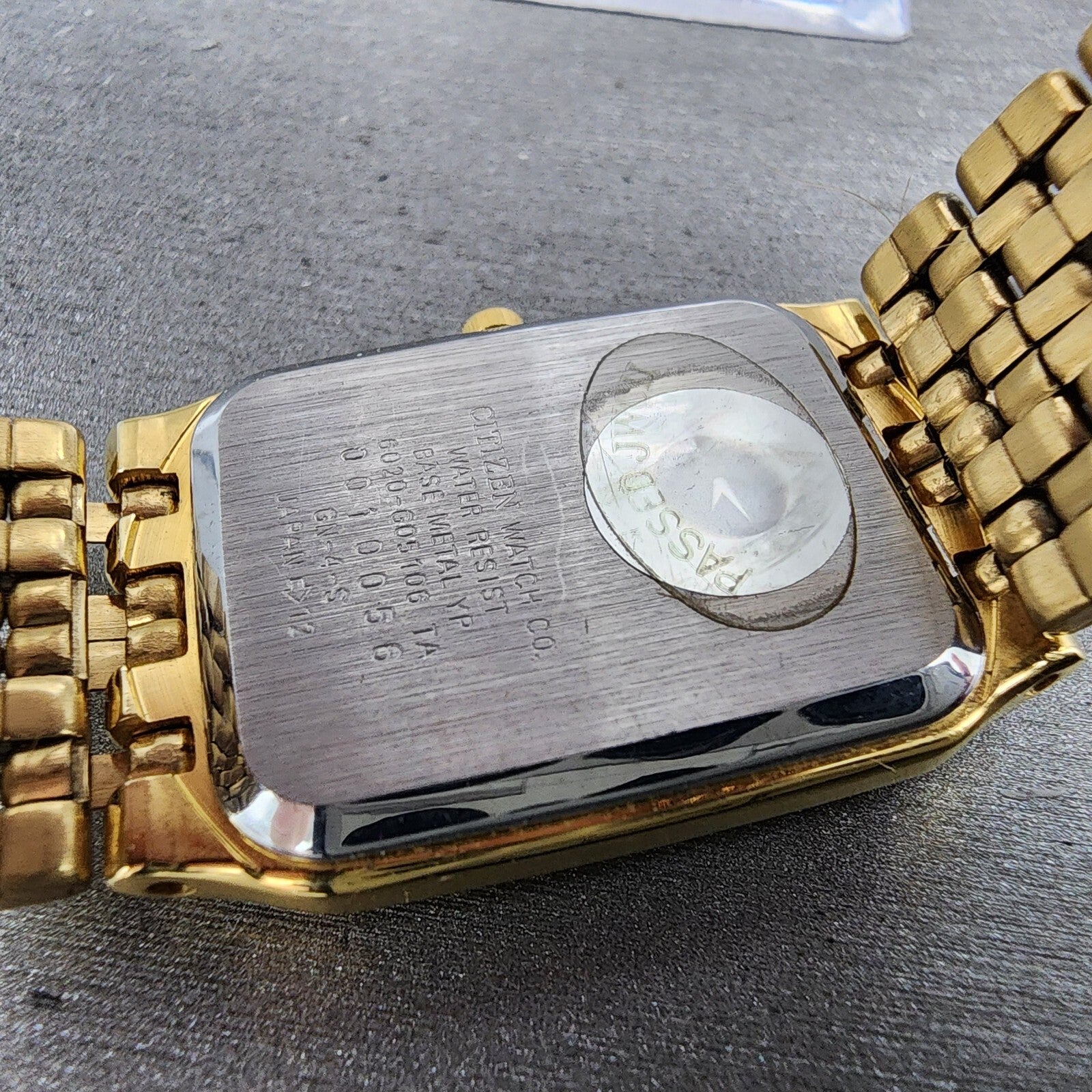 Citizen Tank Watch Men 24mm Black Dial Gold Tone Rectangle 6020G05106 PARTS10