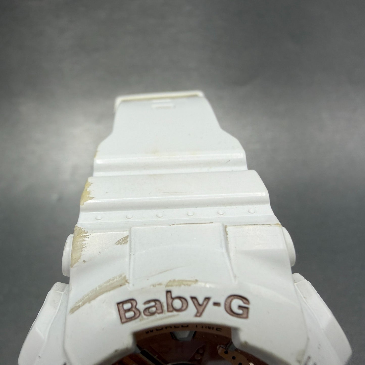 Casio Baby-G Watch Women 43mm White Rose BA-110 Alarm Chrono New Battery ABD4