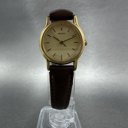 Seiko Watch Women 23mm Champagne Dial Gold Tone Round 2p21-0a9a New Battery5