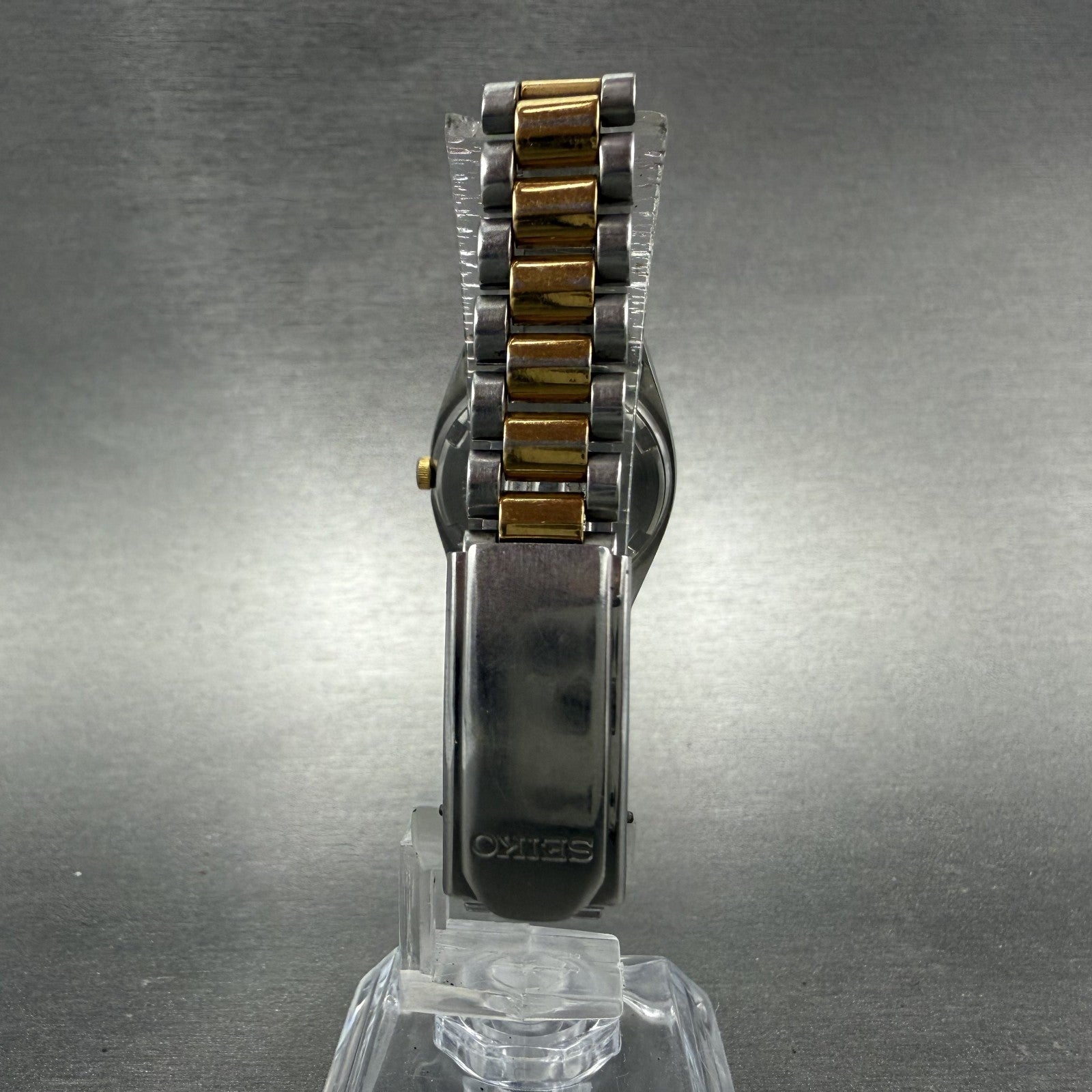 Seiko Watch Women 24mm Gold Dial Two Tone Daydate Round 7n83-0041 New Battery 597
