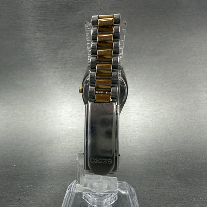 Seiko Watch Women 24mm Gold Dial Two Tone Daydate Round 7n83-0041 New Battery 597
