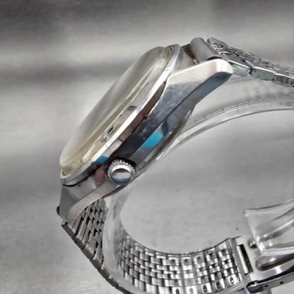 Seiko QT Watch Men 36mm Silver Dial Silver Tone Date Round 0822-8020 New Battery2