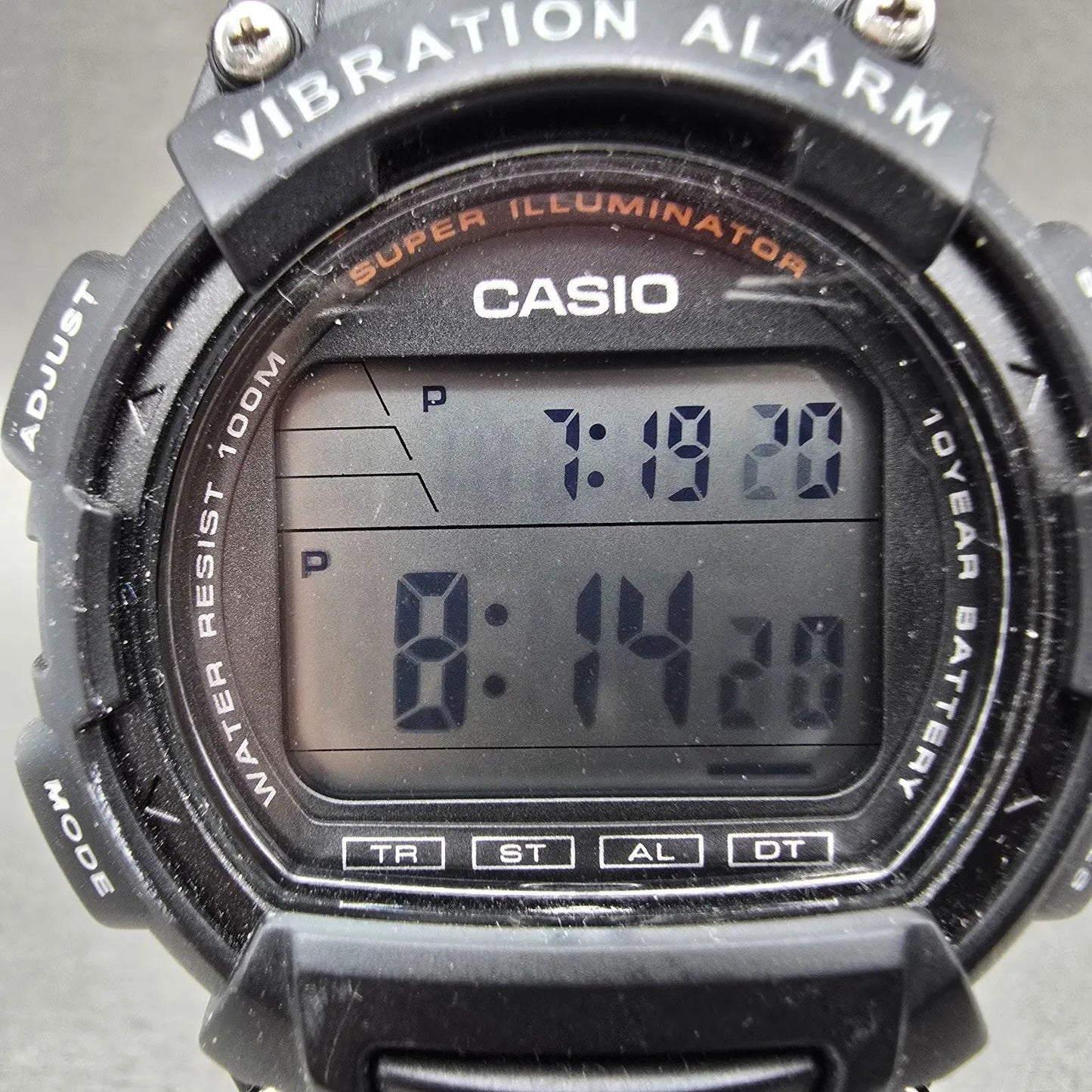 Casio W-736H Watch Men 45mm Black Vibration Alarm Chronograph Digital New Batt1
