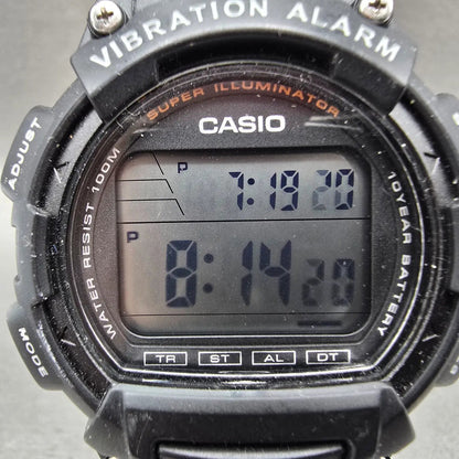 Casio W-736H Watch Men 45mm Black Vibration Alarm Chronograph Digital New Batt1