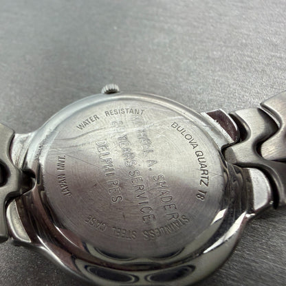 Bulova Watch Unisex 33mm White Dial Silver Tone Date Round 96B12 New Battery9