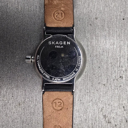 Skagen Freja Watch Women 26mm White Dial Silver Tone Round SKW2668 New Battery10