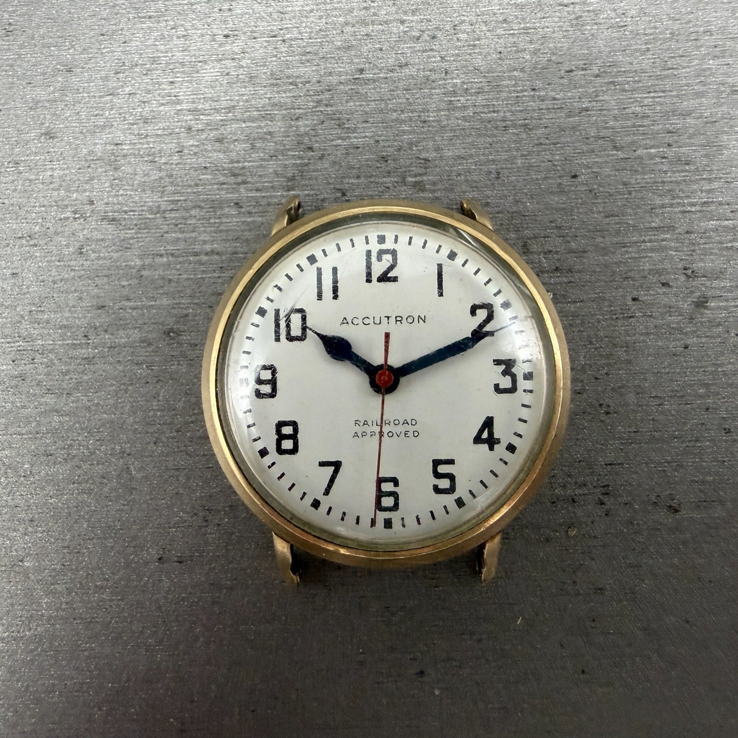 Bulova Accutron Railroad Approved Watch Men 34mm White Dial Gold Tone M9 PARTS0