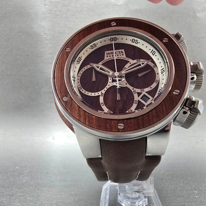 Invicta Reserve Subaqua Sea Dragon Watch Men 52mm Wood Dial Steel New Batt 229386