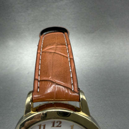 Timex Easy Reader Watch Men 37mm White Dial Gold Tone Round Daydate New Battery4