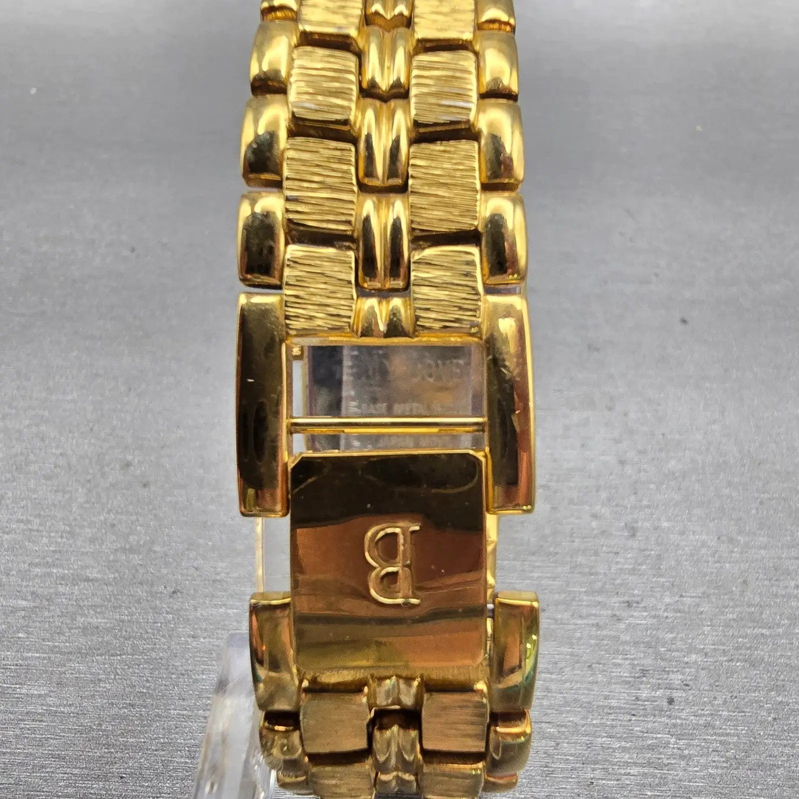 Bulova Watch Men 27mm Champagne Dial Gold Tone Rectangle New Battery Vintage7