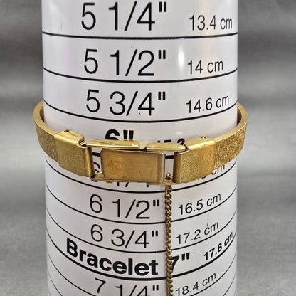 Citizen CQ Watch Women 13mm Black Dial Gold Tone Rectangle 2250-223373 New Batt9