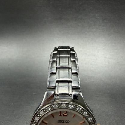Seiko Watch Women 28mm Silver Dial Silver Tone Round Date 6N22-00D0 New Battery4