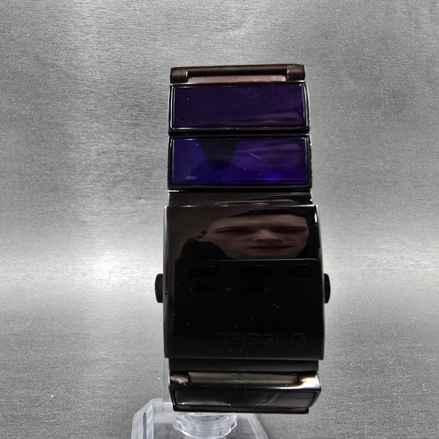 Diesel Watch Men 31mm Black Iridescent Digital Date Rectangle DZ-7110 New Batt8