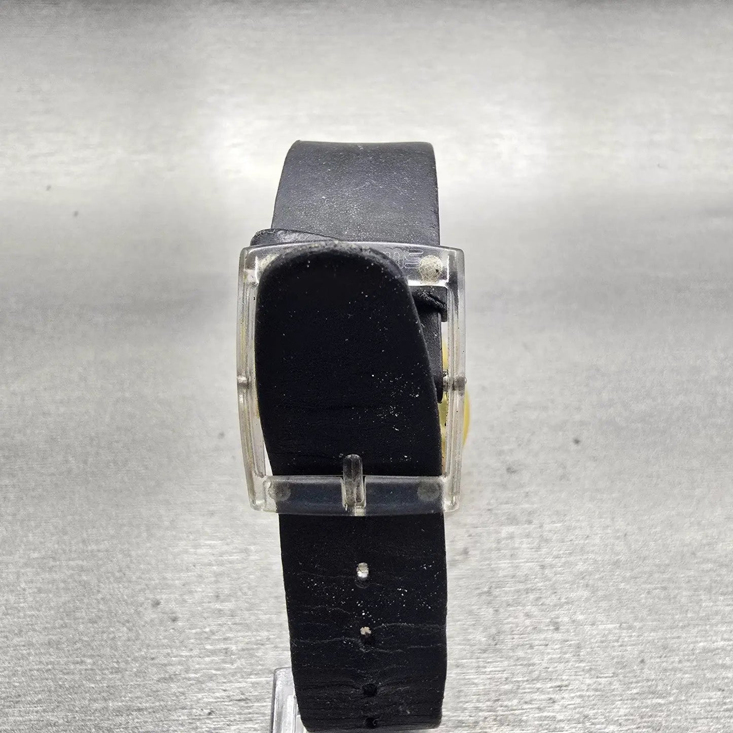 Swatch PLAITED Watch Men 34mm Silver Dial Amber Case GK350 New Battery Vintage7