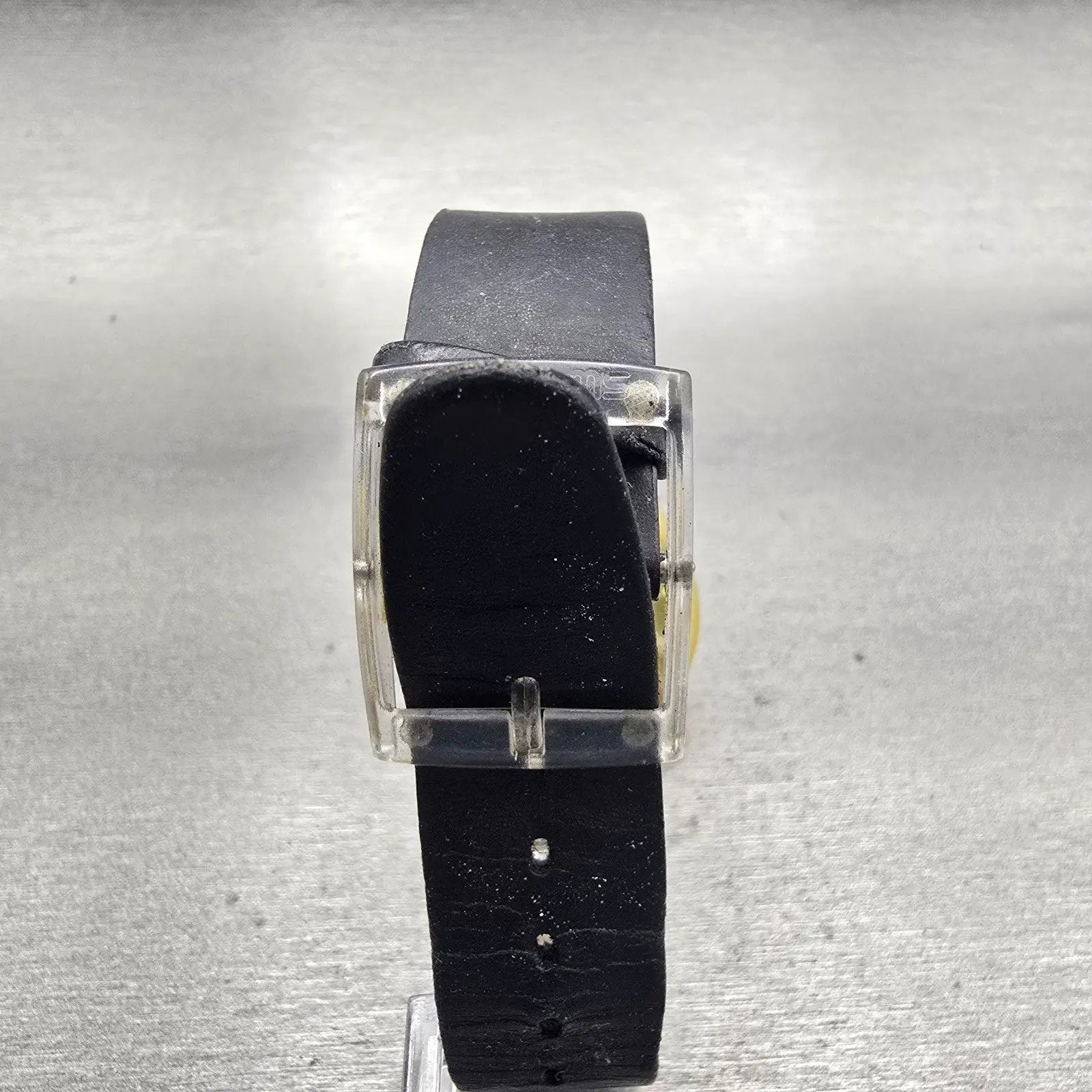 Swatch PLAITED Watch Men 34mm Silver Dial Amber Case GK350 New Battery Vintage7
