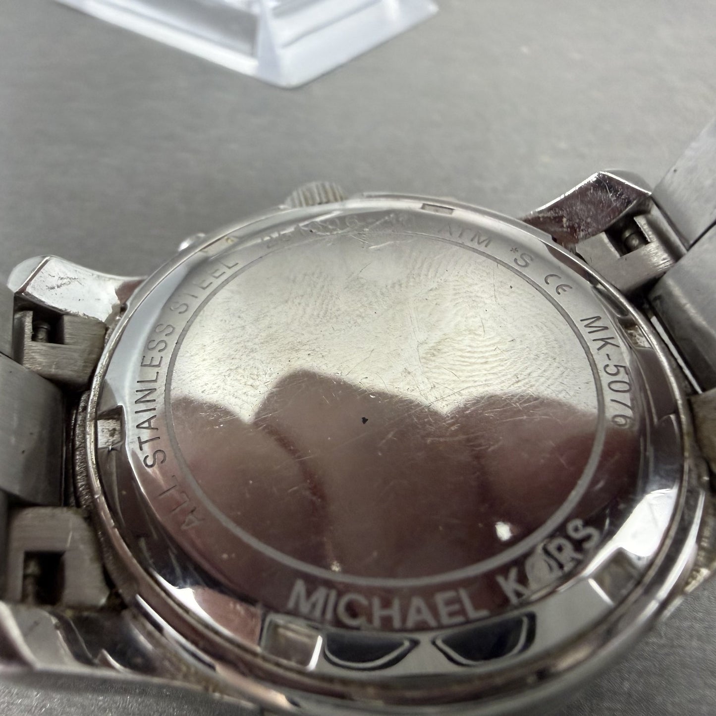 Michael Kors Runway Chronograph Watch Women 38mm Silver Dial Silver Tone New Bat9